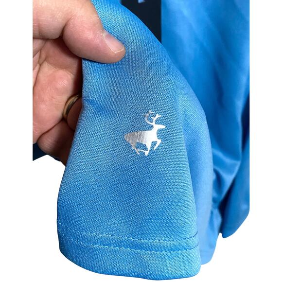 Michel Rouen Performance Sweat 1/4 Zip Pullover Sky Blue Light Gray Mens 2XL NWT - Picture 4 of 9